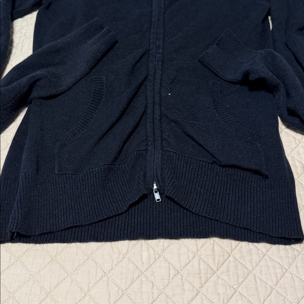 Black Zip-Up Cardigan - Picture 4 of 5